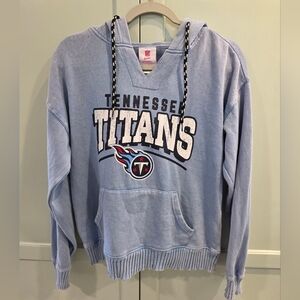 Girls Sz L NFL Teens Apparel Tennessee Titans Distressed Hooded Sweater New Soft